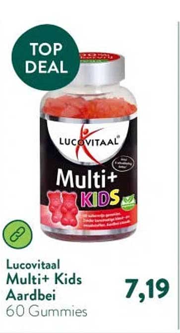 Lucovitaal Multi+ Kids Aardbei 60 Gummies