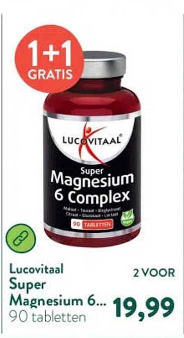 Lucovitaal Super Magnesium 6... 90 tabletten 1+1 GRATIS