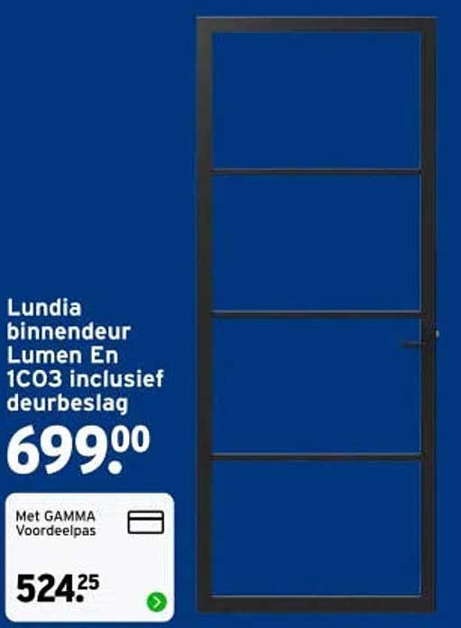 Lundia binnendeur Lumen En 1CO3 inclusief deurbeslag