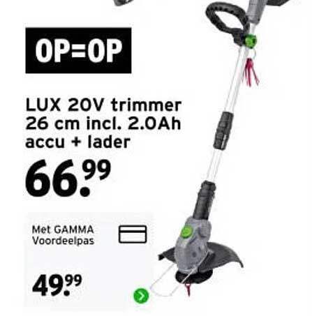 LUX 20V trimmer 26 cm incl. 2.0Ah accu + lader