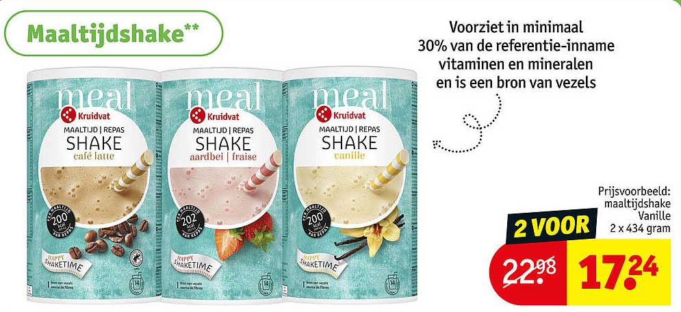 Maaltijdshake** 2 voor