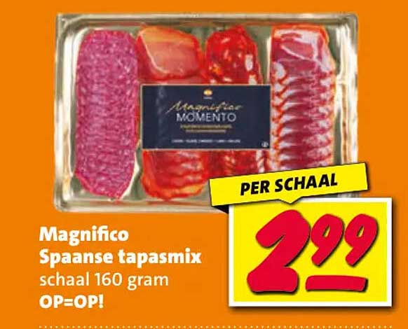 Magnifico Spaanse tapasmix schaal 160 gram OP=OP! PER SCHAAL