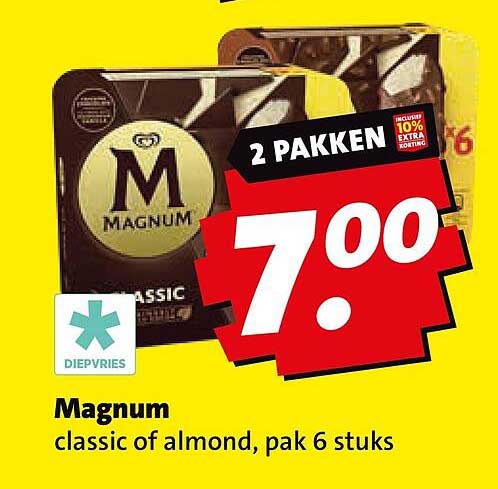 Magnum classic of almond, pak 6 stuks 2 pakken