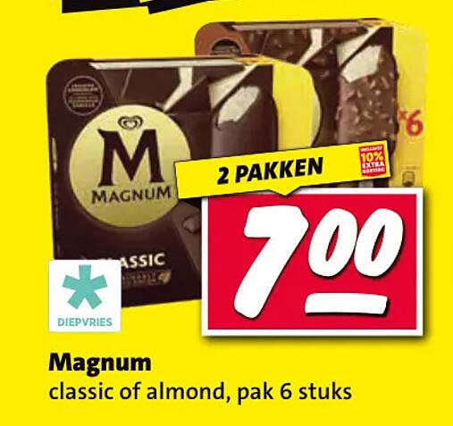 Magnum classic of almond, pak 6 stuks 2 pakken