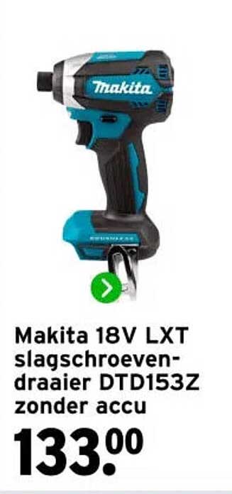 Makita 18V LXT slagschroevendraaier DTD153Z zonder accu