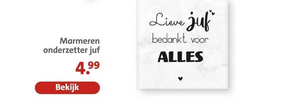 Marmeren onderzetter juf