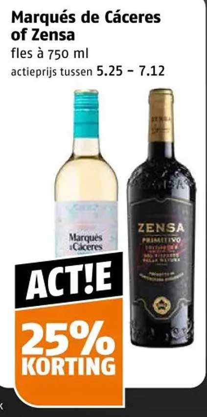 Marqués de Cáceres of Zensa fles à 750 ml 25% KORTING