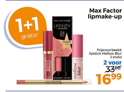 Max Factor lipmake-up 1+1 gratis