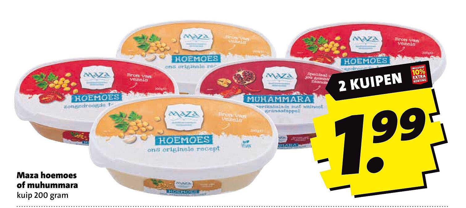 Maza hoemoes of muhummara kuip 200 gram 2 kuipen