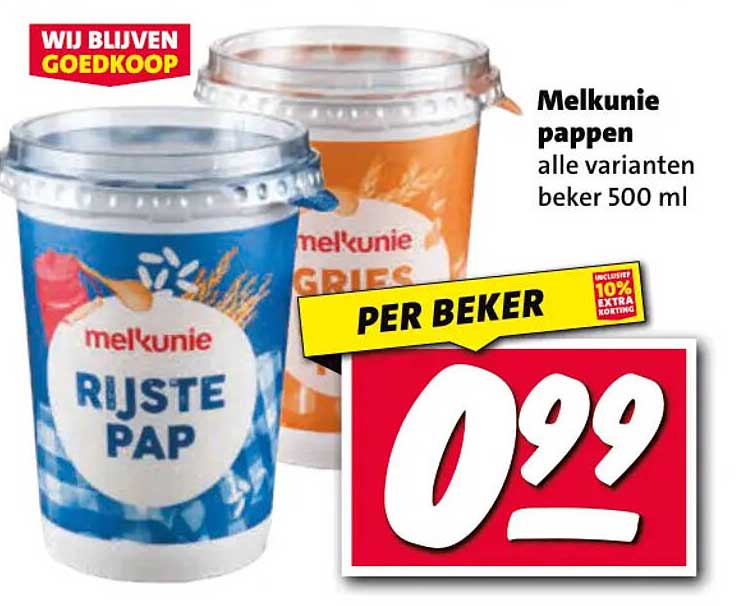 Melkunie pappen alle varianten beker 500 ml PER BEKER
