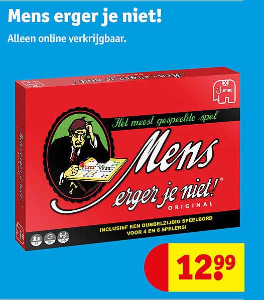 Mens erger je niet! Alleen online verkrijgbaar.