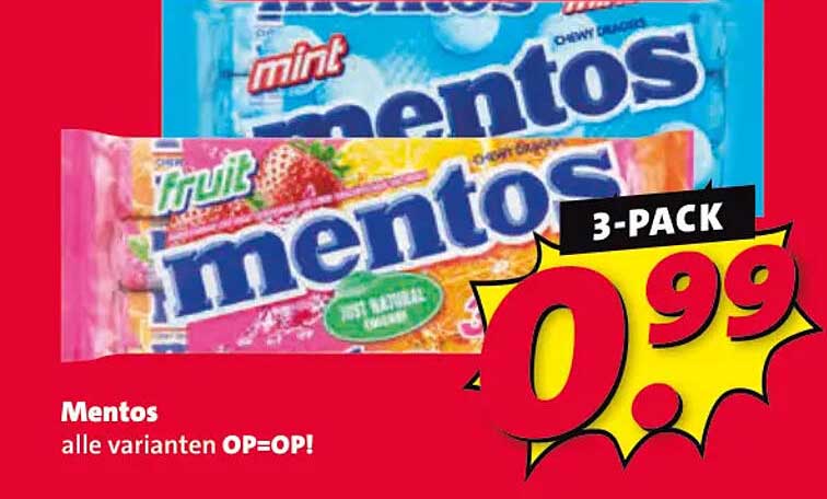 Mentos alle varianten OP=OP! 3-PACK