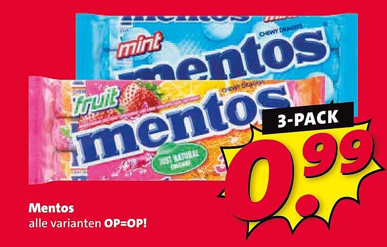 Mentos alle varianten OP=OP! 3-PACK