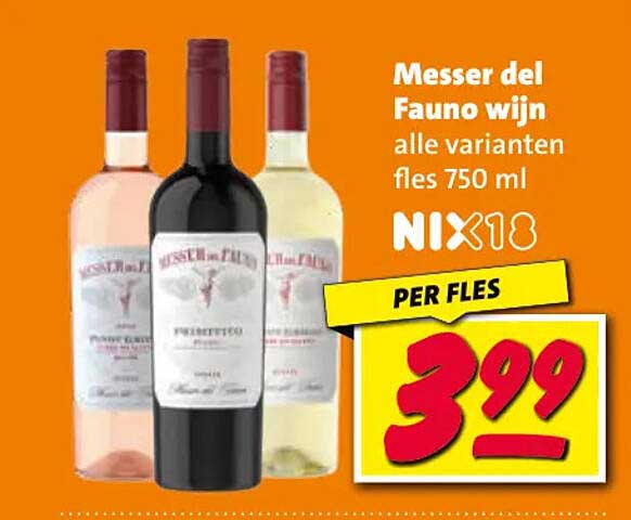 Messer del Fauno wijn alle varianten fles 750 ml PER FLES