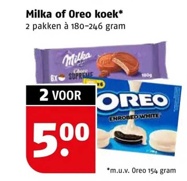 Milka of Oreo koek* 2 pakken à 180–246 gram 2 voor