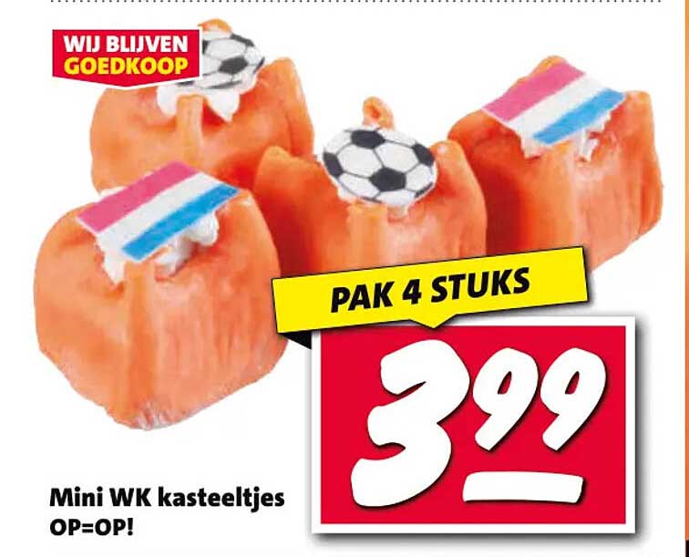 Mini WK kasteeltjes OP=OP! PAK 4 STUKS