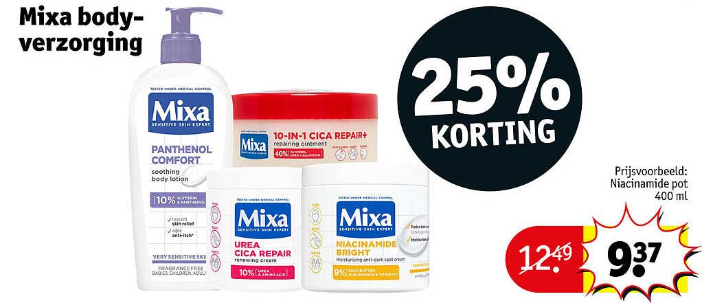 Mixa body-verzorging 25% KORTING