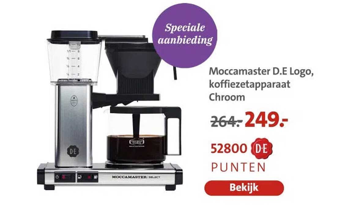 Moccamaster D.E Logo, koffiezetapparaat Chroom