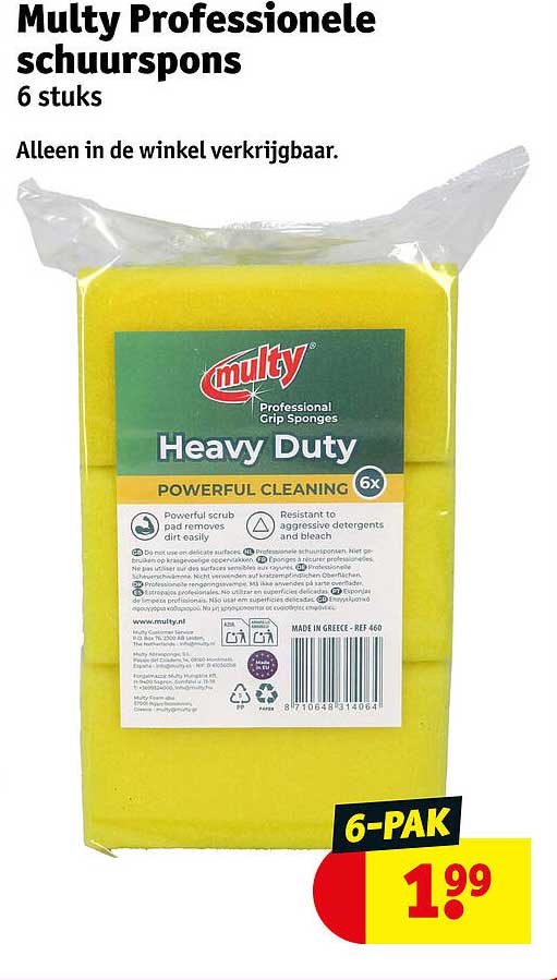 Multy Professionele schuurspons 6 stuks 6-PAK