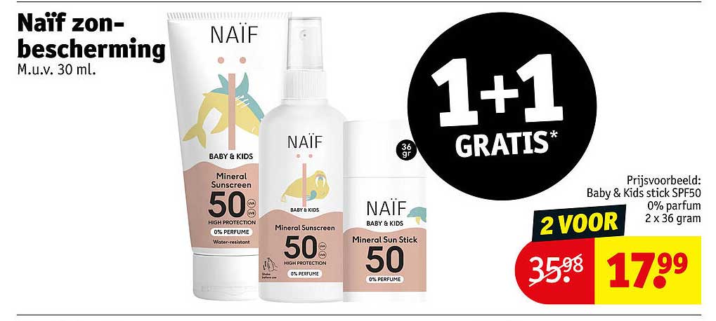 Naïf zon-bescherming 1+1 GRATIS*