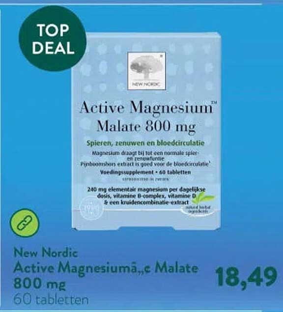New Nordic Active Magnesium Malate 800 mg 60 tabletten