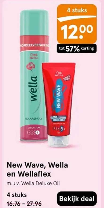 New Wave, Wella en Wellaflex m.u.v. Wella Deluxe Oil 4 stuks