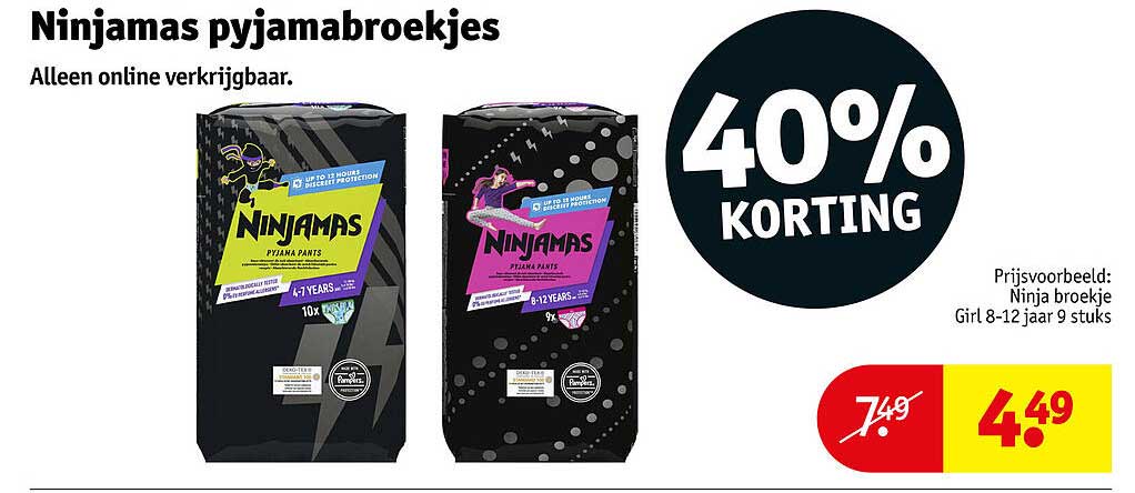 Ninjamas pyjamabroekjes 40% korting