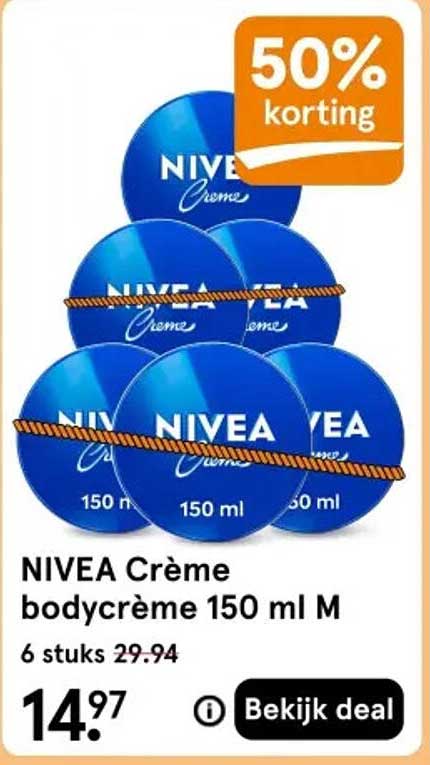 NIVEA Crème bodycrème 150 ml M 50% korting