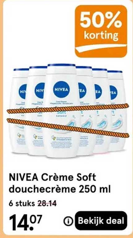 NIVEA Crème Soft douchecrème 250 ml 50% korting