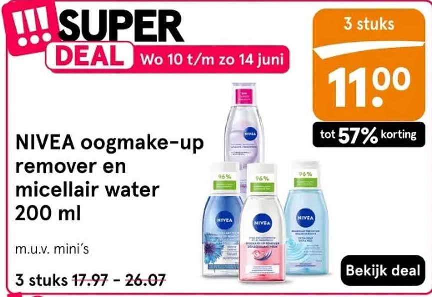 NIVEA oogmake-up remover en micellair water 200 ml