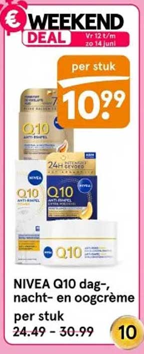NIVEA Q10 dag-, nacht- en oogcrème per stuk