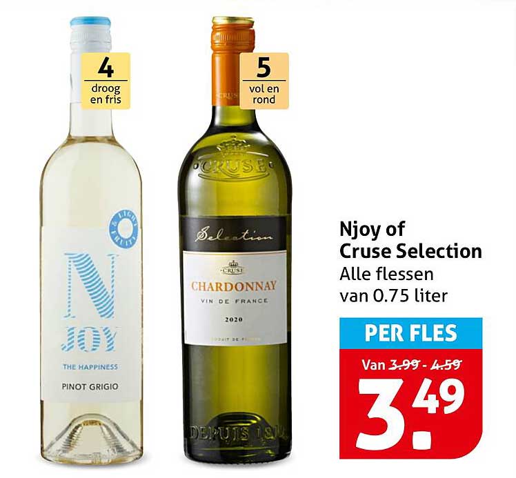 Njoy of Cruse Selection Alle flessen van 0.75 liter PER FLES