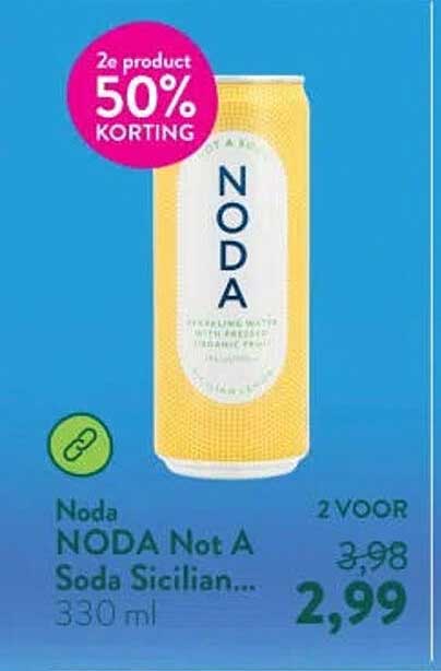Noda NODA Not A Soda Sicilian... 330 ml 2 VOOR 2e product 50% KORTING