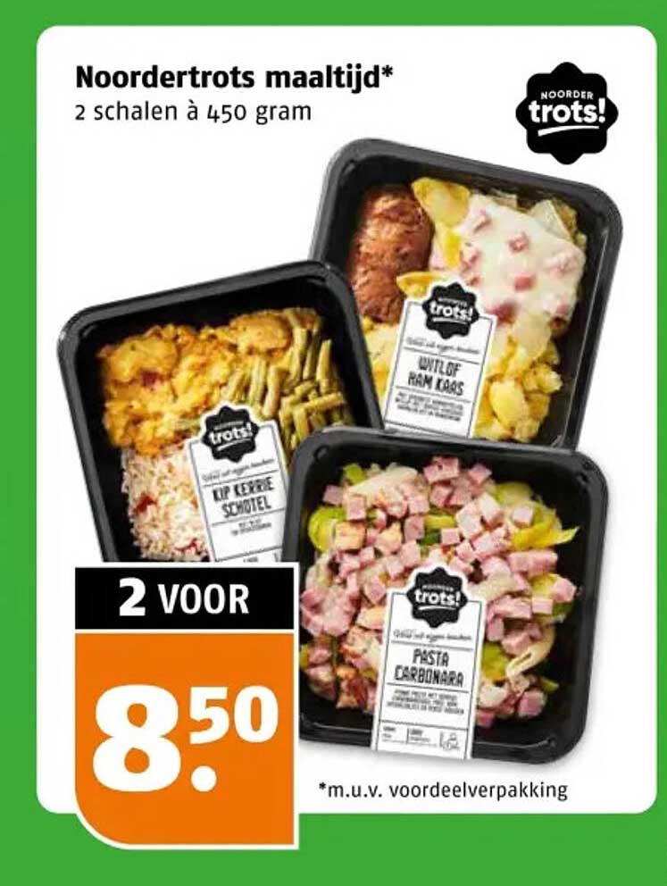 Noordertrots maaltijd* 2 schalen à 450 gram