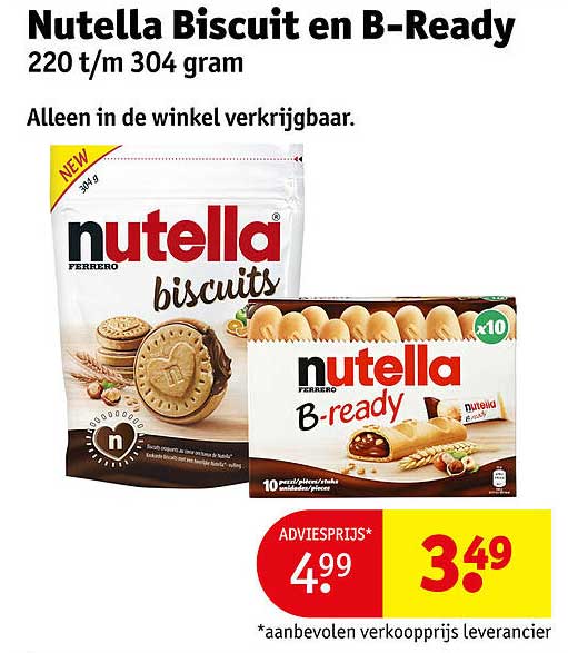 Nutella Biscuit en B-Ready 220 t/m 304 gram