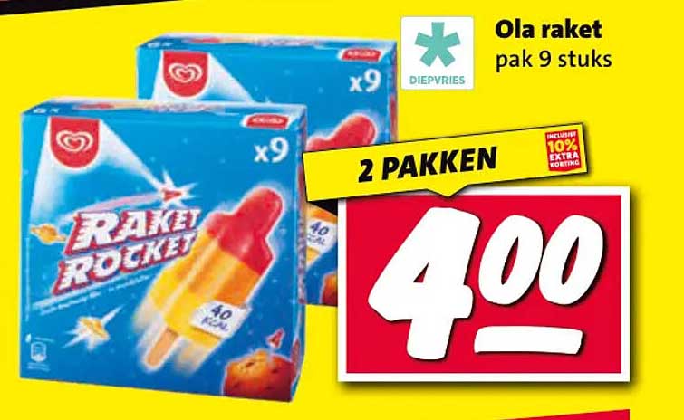 Ola raket pak 9 stuks 2 pakken