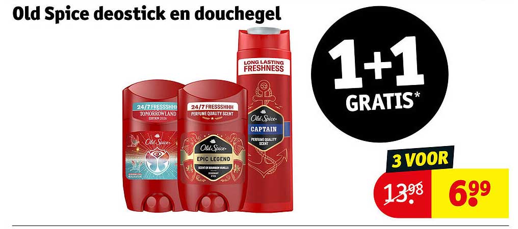 Old Spice deodorstick en douchegel 1+1 GRATIS*