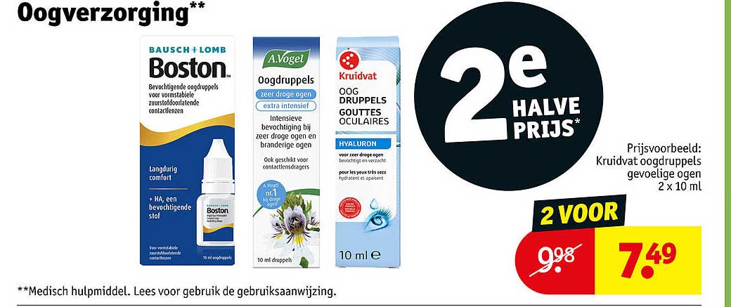 Oogverzorging 2e halve prijs