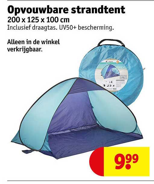 Opvouwbare strandtent 200 x 125 x 100 cm