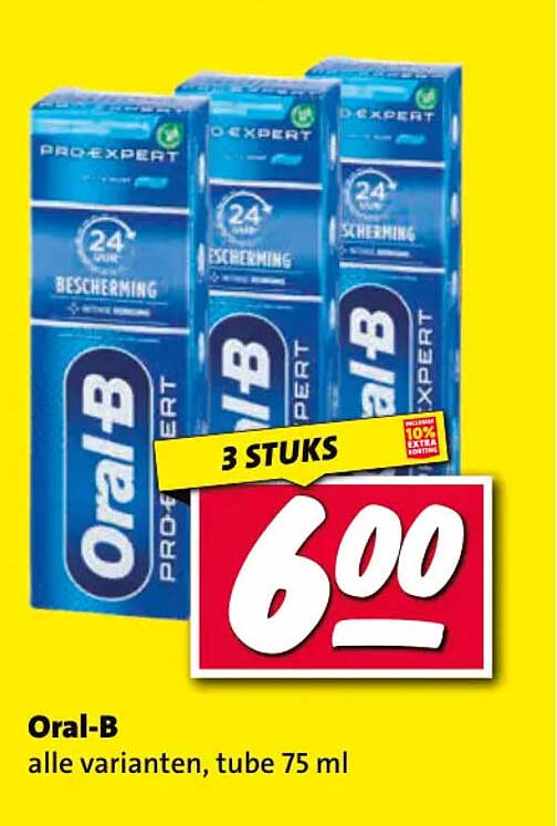 Oral-B alle varianten, tube 75 ml 3 STUKS