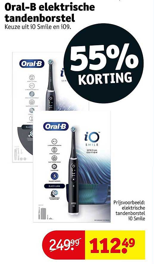 Oral-B elektrische tandenborstel Keuze uit iO Smile en iO9. 55% KORTING