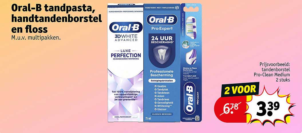 Oral-B tandpasta, handtandenborstel en floss