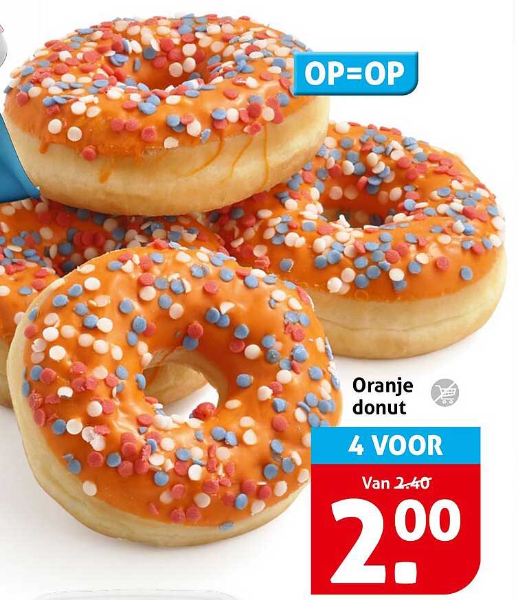Oranje donut 4 voor