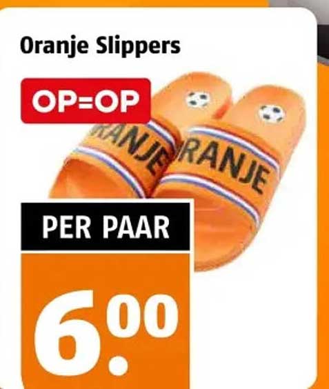 Oranje Slippers OP=OP PER PAAR