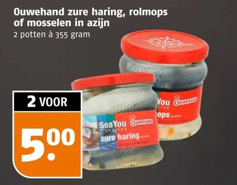 Ouwehand zure haring, rolmops of mosselen in azijn