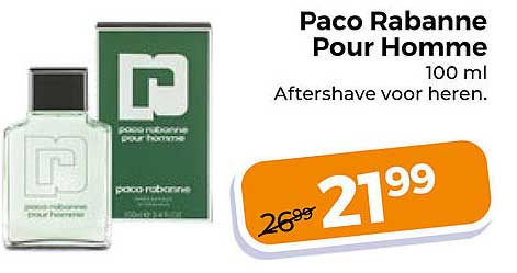 Paco Rabanne Pour Homme 100 ml Aftershave voor heren.