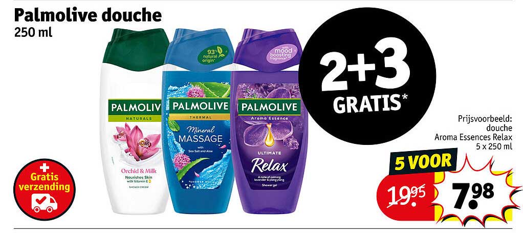 Palmolive douche 250 ml 2+3 GRATIS*