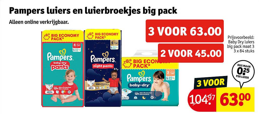 Pampers luiers en luierbroekjes big pack