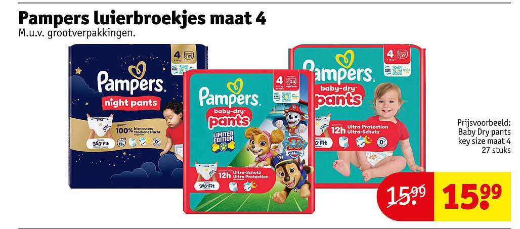 Pampers luiertbroekjes maat 4