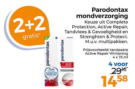Parodontax mondverzorging 2+2 gratis